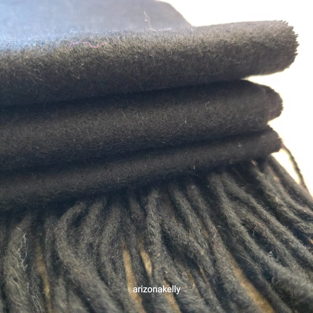 Black Cashmere Scarf Thick Soft Lux - Picture 16 of 16